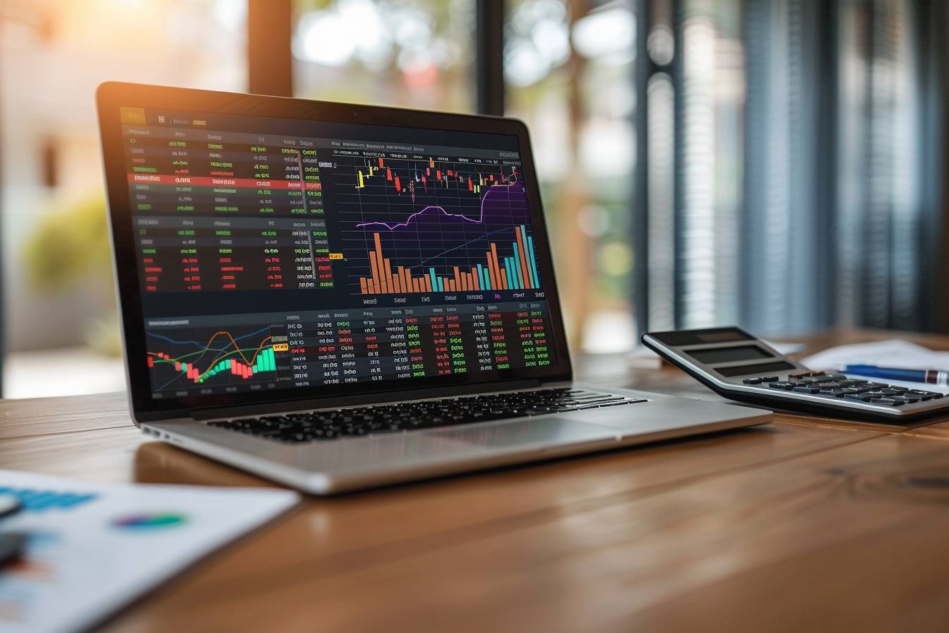 Des graphiques montrant la diversification des investissements  
Des symboles financiers illustrant la maximisation des rendements