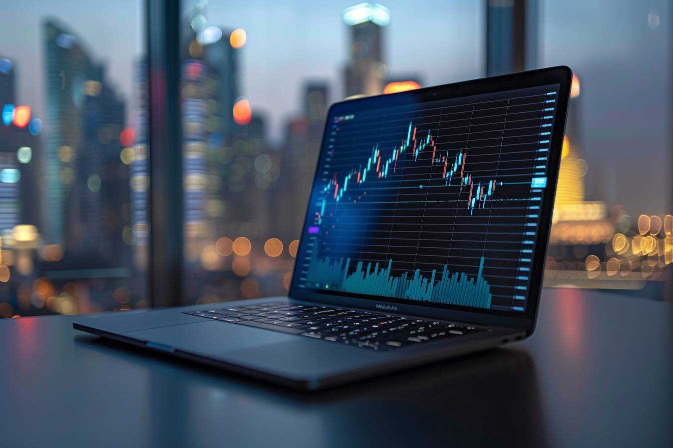 Graphique des fluctuations des devises en temps réel  
Trader analysant des graphiques sur un écran d'ordinateur