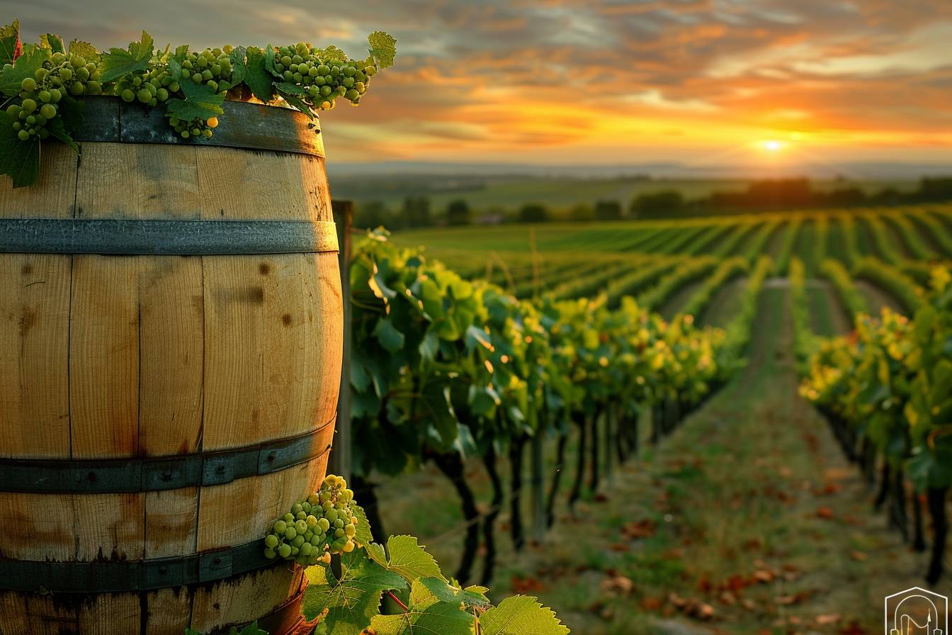 Vigne verdoyante avec grappes de raisin mûr