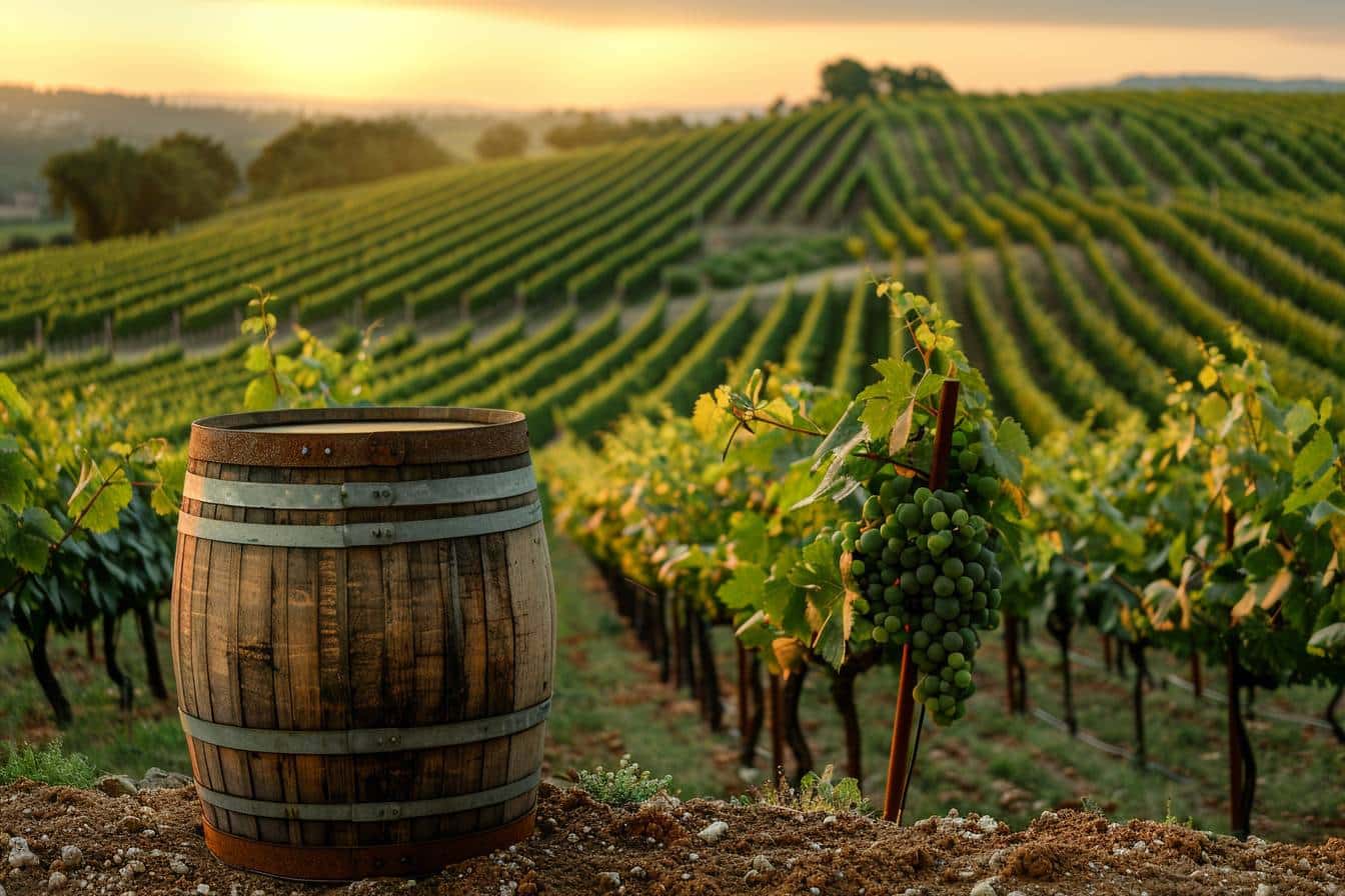 Vigne verdoyante avec grappes de raisin mûr  
Cépages luxuriants sous un ciel ensoleillé